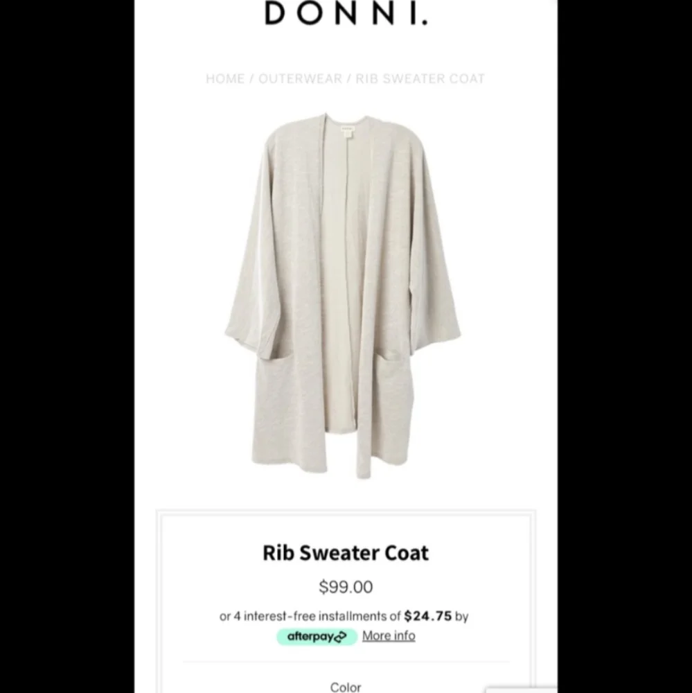 Donni Ribbed Sweater Coat - Picture 2 of 6